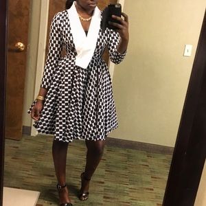 Black and white blazer dress